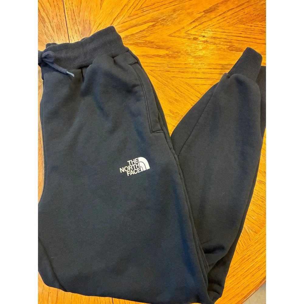 The North Face Mens Black Fleece Joggers Sweatpants Tapered Athletic Pants M